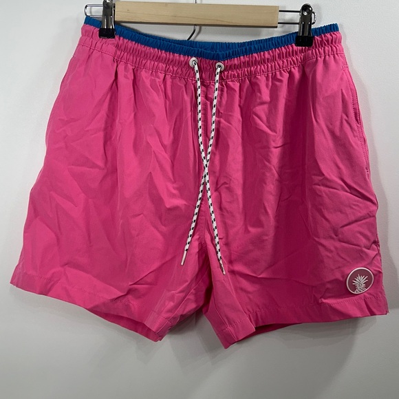 Chubbies Men’s pink and blue 5.5” inseam swim trunks size large - Picture 1 of 5